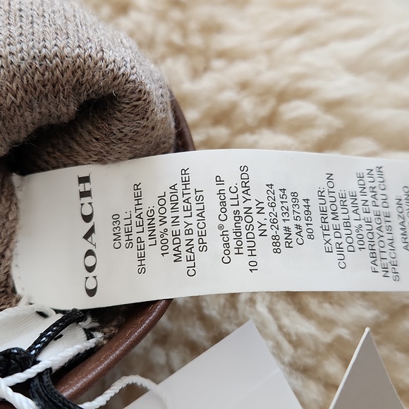 NWT Coach Men's Dark Saddle Leather Size L Tech Gloves 🤎🧤 - Picture 10 of 13